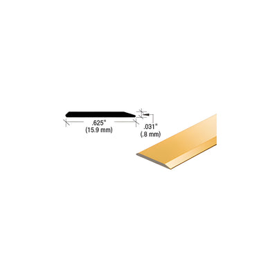 CRL Brite Gold Anodized Aluminum 5/8" Flat Face Mirror Edge Molding
