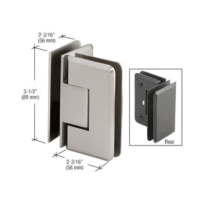 CRL Brushed Nickel Pinnacle 092 Series 90 Degree Glass-to-Glass Hinge