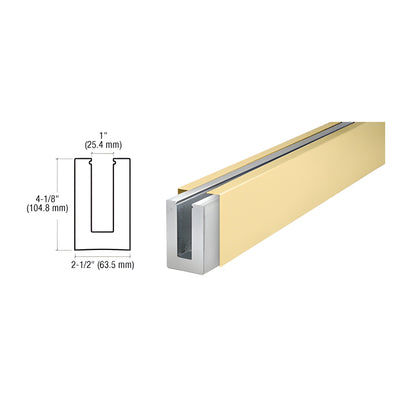 CRL B5S Square Satin Brass Custom Base Shoe Undrilled for 1/2" Glass