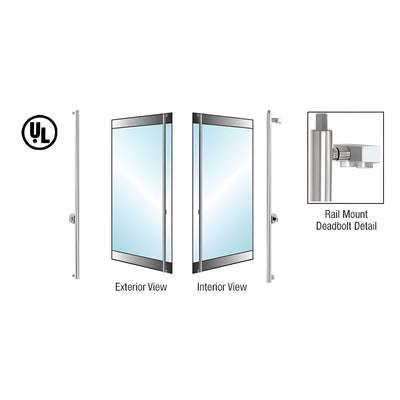 CRL-Blumcraft® Polished Stainless Left Hand Reverse Rail Mount Cylinder/Thumbturn 'F' Top Secured Deadbolt Exterior Handle