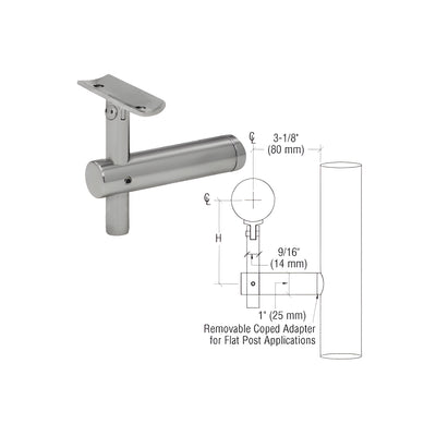 CRL 316 Brushed Stainless Sunset Series Post Mounted Hand Rail Bracket