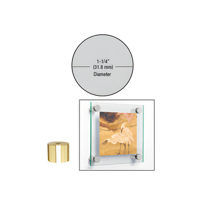 CRL Brass 1-1/4" Diameter by 1" Standoff Base