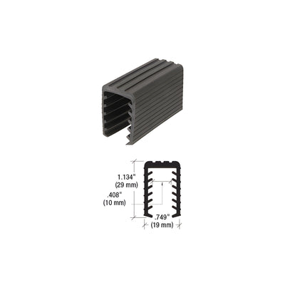 CRL Black Flexible 9/16" U-Channel Cap Rail Rubber - 100' Roll