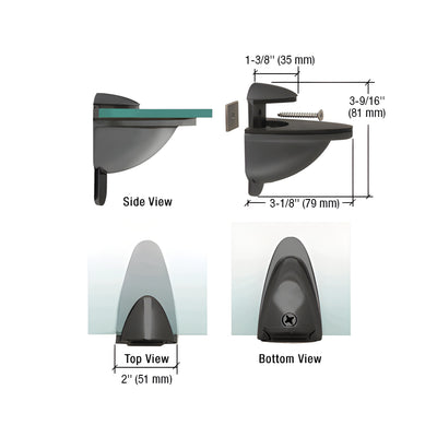 CRL Black Heavy-Duty Adjustable Shelf Bracket