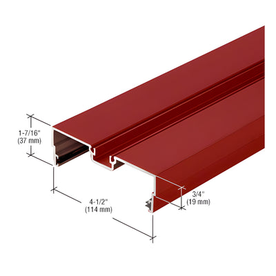 CRL-U.S. Aluminum Male Expansion Mullion with Weatherseal, Auto Zone Red - 24'-2"