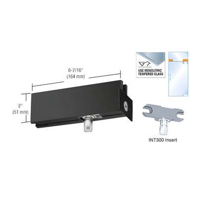 CRL Matte Black Wall Mounted Transom Patch with 1NT300 Insert