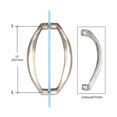 CRL Polished Nickel 10" Glass Mounted Sculptured Pull Handle