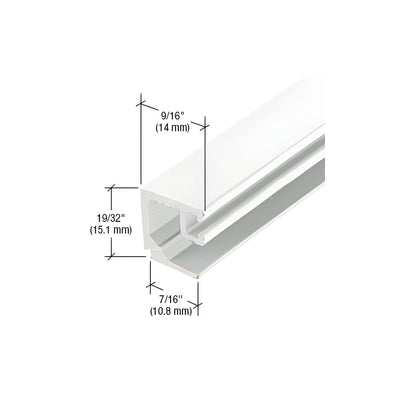 CRL-U.S. Aluminum White KYNAR® Paint Door Glass Stop for 1/4" Glass - 24'-2"