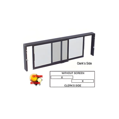 CRL Duranodic Bronze Horizontal Sliding Service Window XX Format with 1/8" & 1/4" Vinyl Only no Screen