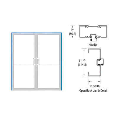CRL-U.S. Aluminum Custom Size and Custom KYNAR® Paint Series 451 Open Back Gear Hinge Up and Over Frame Complete (2F)