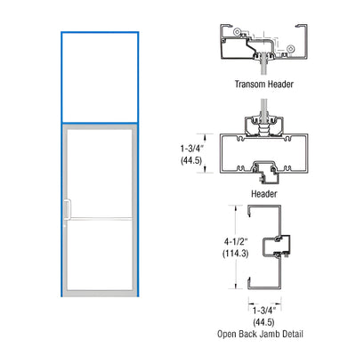 CRL-U.S. Aluminum Custom Sized and Custom KYNAR® Paint Series 450 Open Back Gear Hinge Transom Frame Complete (1FT)