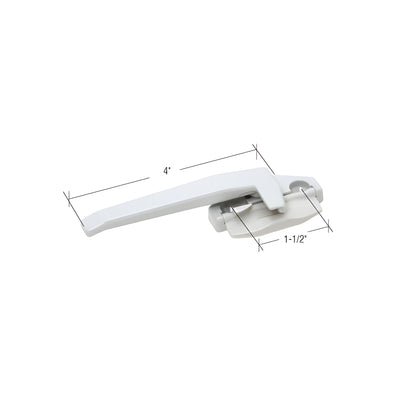 CRL White Left Hand Cam Handle with 1-1/2" Screw Holes