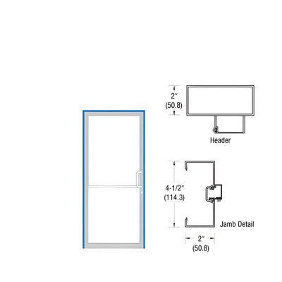CRL-U.S. Aluminum Clear Anodized Class 1 40" x 86" Series 451 RH Open Back Butt Hinge Up and Over Frame Complete (1F)