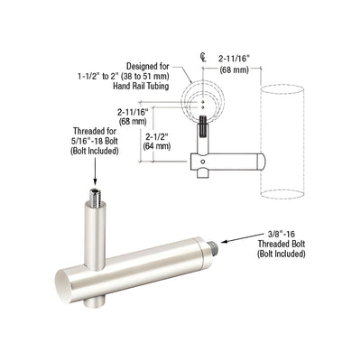 CRL Polished Stainless Coastal Series Post Mounted Hand Rail Bracket