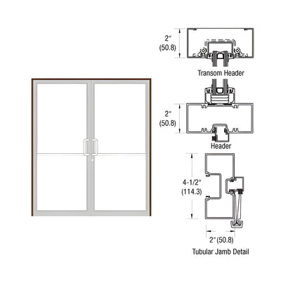 CRL-U.S. Aluminum Custom Size Dark Bronze/Black Anodized Class 1 Series 451 Tubular Gear Hinge Transom Frame Complete (2FT)