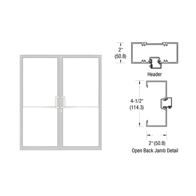 CRL-U.S. Aluminum Custom Size White KYNAR® Paint Series 451 Open Back Gear Hinge Up and Over Frame Complete (2F)
