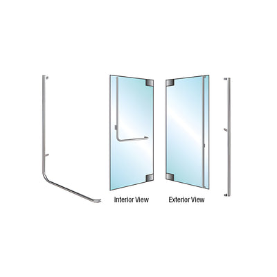 CRL-Blumcraft® Brushed Stainless Left Hand Glass Mount 'F' Exterior Dummy Handle