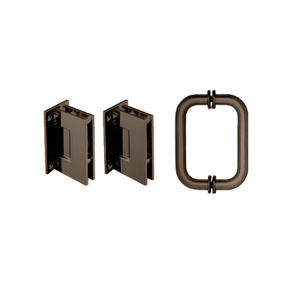 CRL Oil Rubbed Bronze Geneva Shower Pull and Hinge Set