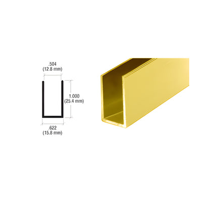 CRL Brite Gold Anodized 1/2" Aluminum U-Channel
