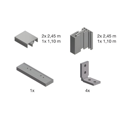 Fallbrook Satin Anodized Center Pivot Door Frame Kit for Wall Jambs
