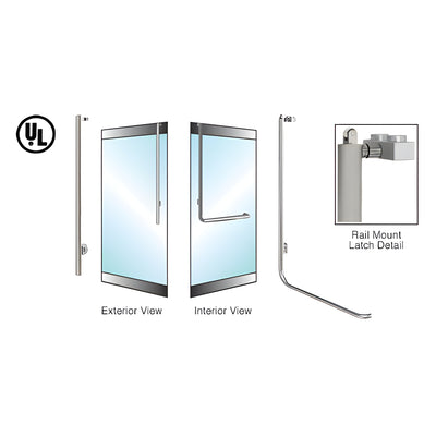 CRL-Blumcraft® Brushed Stainless Left Hand Reverse Rail Mount "JS" Key Access Handle for 5/8" Glass