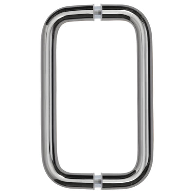 CRL Polished Chrome 8" Back-to-Back Solid 3/4" Diameter Pull Handles Without Metal Washers