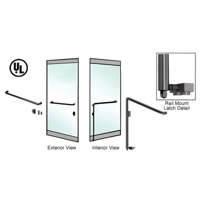 CRL-Blumcraft® Oil Rubbed Bronze Left Hand Reverse Rail Mount Keyed Access "A" Exterior Bottom Securing Panic Handle
