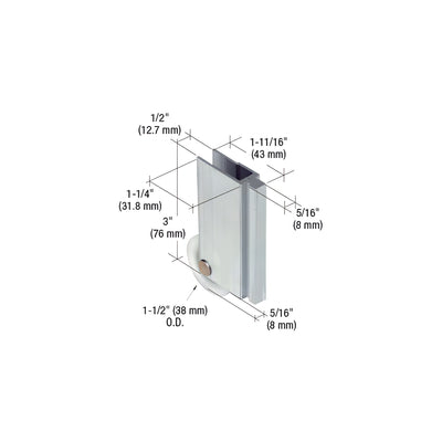 CRL 1-1/2" Nylon Wardrobe Door Roller for Contractors Wardrobe