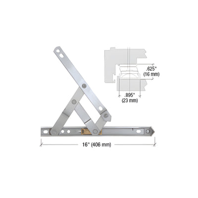 CRL 16" 4-Bar Heavy-Duty Stainless Steel Friction Hinge