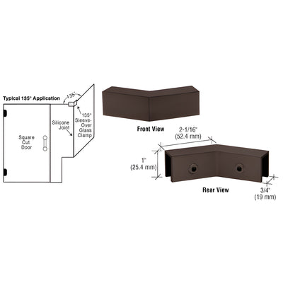 CRL Oil Rubbed Bronze 135 Degree "Sleeve Over" Glass Clamp