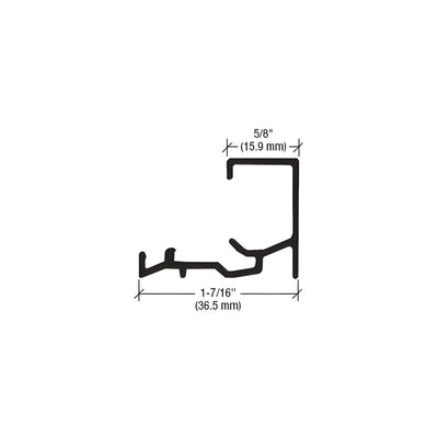 CRL-U.S. Aluminum Clear Anodized S010 Sash Gutter for 1/4" Glazing - 24'-2"
