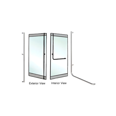CRL-Blumcraft® Polished Stainless Left Hand Reverse Rail Mount "F" Exterior Dummy Handle