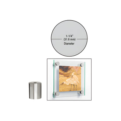 CRL Chrome 1-1/4" Diameter by 1-1/2" Standoff Base