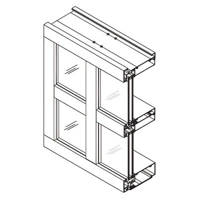 CRL-U.S. Aluminum 1 in Clear Anodized Glazing Jamb 2-1/4"x4-1/2" 24'-2"