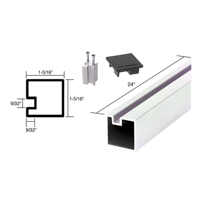 CRL Buffed Brite Anodized 24" End Aluminum Counter Post