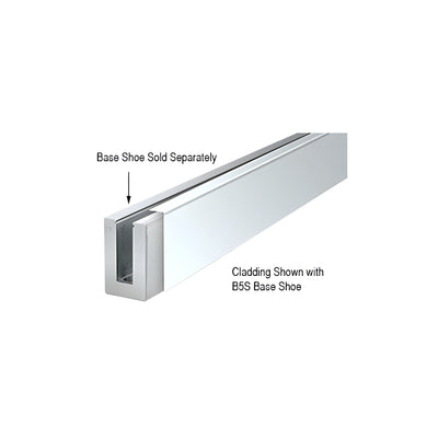 CRL 316 Polished Stainless 120" Straight Cladding for B5S Series Standard Square Aluminum Base Shoe