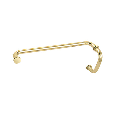 CRL Unlacquered Brass 6" Pull Handle and 18" Towel Bar BM Series Combination With Metal Washers