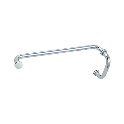 CRL Polished Chrome 6" Pull Handle and 18" Towel Bar BM Series Combination With Metal Washers