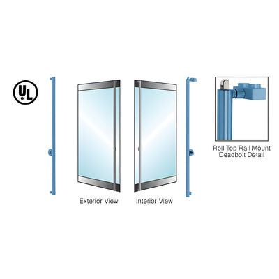 CRL-Blumcraft® Painted Left Hand Reverse Rail Mount Cylinder/Thumbturn 'F' Top Secured Roll Top Deadbolt Exterior Handle- 3/4" Glass