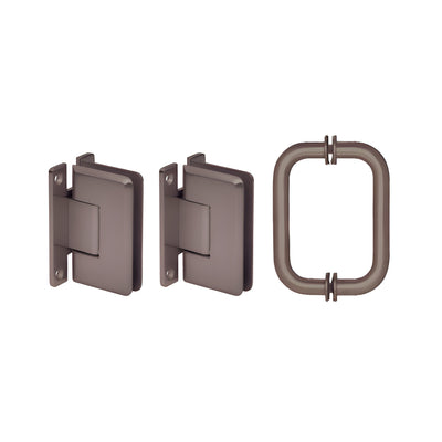 CRL Oil Rubbed Bronze Cologne 037 Hinge and Shower Pull Handle Set