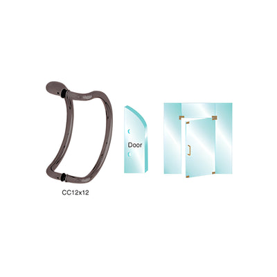 CRL Dark Bronze 12" Glass Mounted Curved Pull Handle