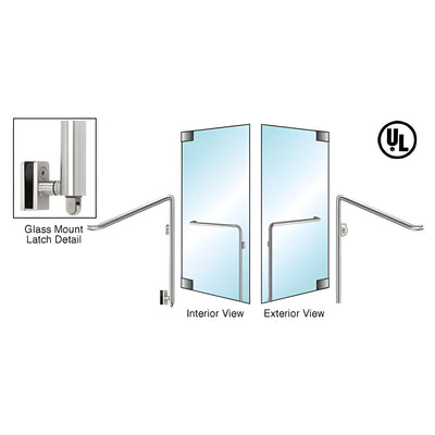CRL-Blumcraft® Brushed Stainless Right Hand Reverse Glass Mount Keyed Access 'C' Exterior Bottom Securing Panic Handle