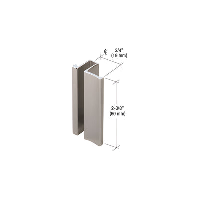 CRL Brushed Nickel Slip-On Handle for 3/16" or 1/4" Frameless Sliding Door