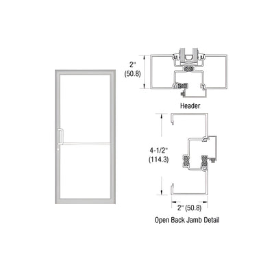 CRL-U.S. Aluminum Clear Anodized Class 1 Thermally Improved Up and Over Frame for a Single Door Prepped for Butt Hinges Using Surface Mount Door Closer