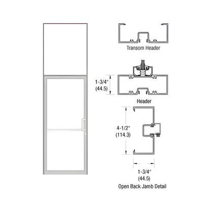 CRL-U.S. Aluminum Clear Anodized Single Door 39-1/2" x 126" 450 Series Right Hand Transom Frame