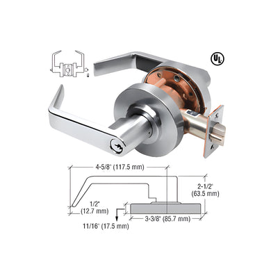 CRL Polished Chrome Heavy-Duty Grade 1 Lever Locksets Entrance - Schlage® 6-Pin