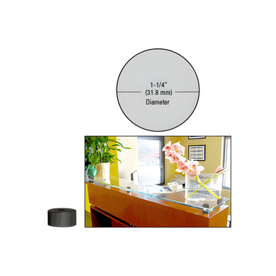 CRL Matte Black 1-1/4" Diameter by 1/2" Standoff Base