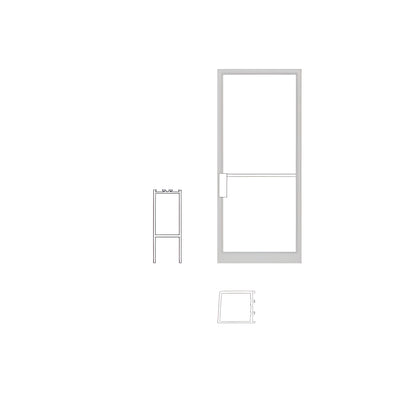 CRL-U.S. Aluminum Clear Anodized Single Narrow Stile NOA LHSO 36" x 84" Non Impact Offset Pivoted Door