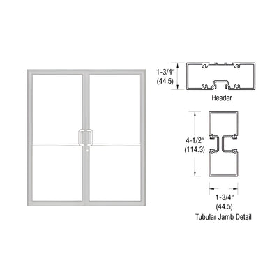 CRL-U.S. Aluminum Custom Sized Clear Anodized Series 450 Tubular Offset Pivots Up and Over Frame Complete (2F)