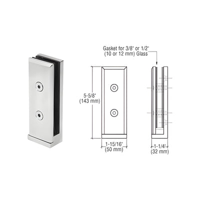 CRL Brushed Stainless Two-Piece Side Mount Frameless Windscreen Clamp